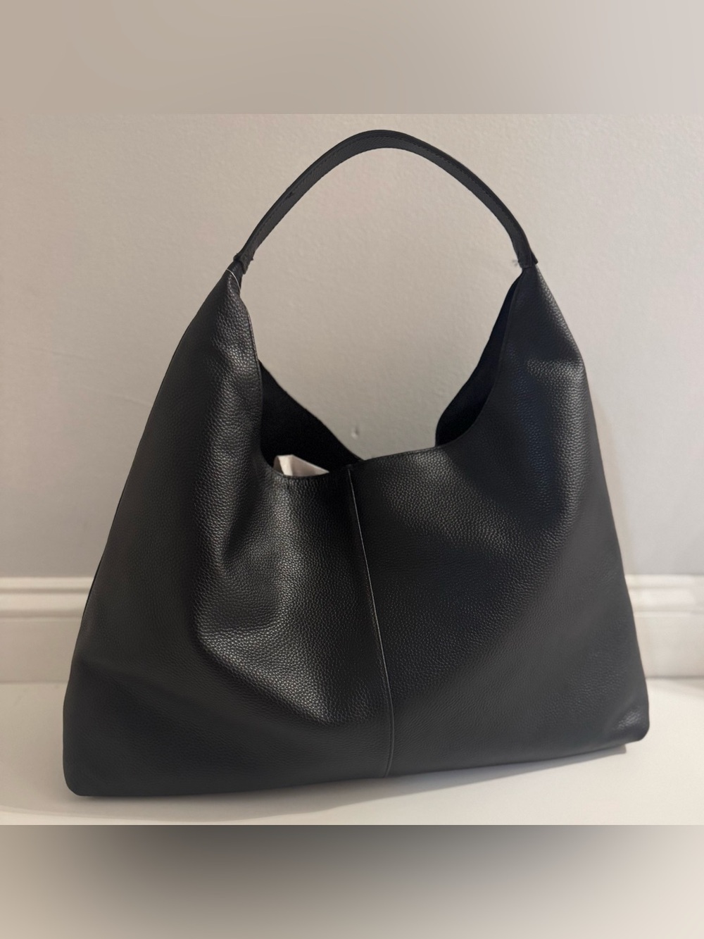 AQUA Slouchy Leather Hobo Tote NEW - Picture 8 of 16